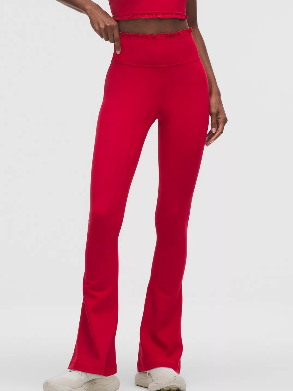 Lululemon Nulu Ruffle High-Rise Mini-Flared Pant Red Size 2 NWT